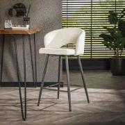 Set van 2 Barkrukken Bouclé Stof Ole - Zithoogte 69 cm - Met Armleunin...