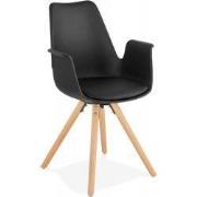Stoel met armleuningen ZALIK 585x50x82 cm Zwart