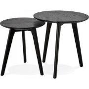 Ronde bijzettafels GABY 50x50x45 cm Zwart