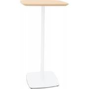 Hoge tafel 'PATATI' in hout met natuurlijke afwerking en wit metaal - ...