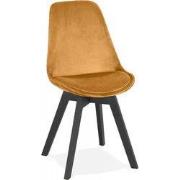 JOE mosterd fluwelen stoel 48x56x85 cm Mosterd