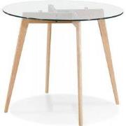 Kleine ronde eettafel ANGELA 100x100x75 cm Transparant