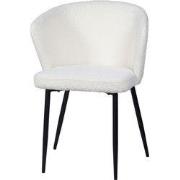 Eetkamerstoel Bouclé - Wit - Stoel Juliette - Set van 2