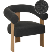 Beliani ILBRO - Fauteuil-Zwart-Bouclé