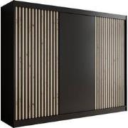 Meubella - Kledingkast Lisbon - Zwart - 250 cm