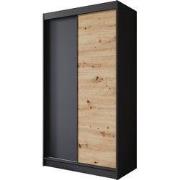 Meubella - Kledingkast Epirus - Zwart - 120 cm