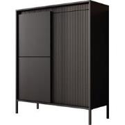 Meubella - Dressoir Saran - Mat zwart - Hoog - 104 cm
