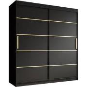 Meubella - Kledingkast Malavi - Zwart - 180 cm