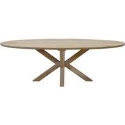 Eettafel Ovaal - Naturel Mangohout - X-poot - 300x100x77cm