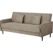 Slaapbank 3-Zits - Taupe Stof - Zithoogte 47cm - 200x85x87cm - Torvi