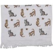 Clayre & Eef Gastendoekje  40x66 cm Wit Grijs Katoen Katten Toilet han...