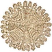 Clayre & Eef Placemat Ø 37 cm Beige Stro Rond Tafelmat