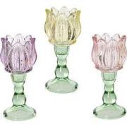Theelichthouder glas d7h16 cm a3