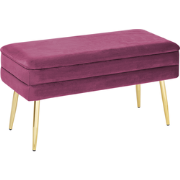 Beliani DURHAM - Bedbank-Rood-Fluweel