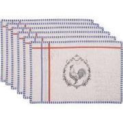 Clayre & Eef Placemats Set van 6  48x33 cm Beige Katoen Haan Tafelmat