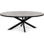 Stalux Ovale eettafel 'Mees' 240 x 110cm, kleur zwart / beton