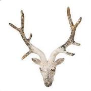 Clayre & Eef Wanddecoratie Hert 33x14x43 cm Beige Keramisch materiaal
