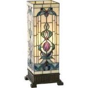 Lumilamp Tiffany Tafellamp 18x18x45 cm Beige Blauw Glas