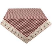 Clayre & Eef Tafelkleed  100x100 cm Rood Beige Katoen Vierkant Ruit He...