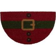 Clayre & Eef Deurmat 75x45 cm Rood Kokosvezel PVC Kerstman Kokosmat