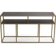 Stalux Side-table 'Teun' 150cm, kleur goud / zwart marmer