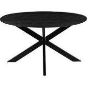LABEL51 Eetkamertafel Otis - Zwart - Mangohout - 140 cm - Rond