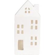 Clayre & Eef Decoratie Huis met LED 7x6x15 cm Wit Porselein