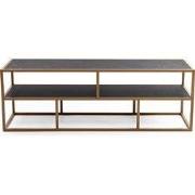 Stalux Tv-meubel 'Luuk' 150cm, kleur goud / zwart marmer