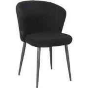 LABEL51 Eetkamerstoel Whirl - Zwart - Teddy - Black Frame