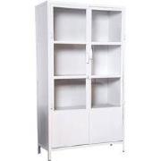 Vitrinekast Wit - Metaal - 100x43x180cm - Industriële Vitrinekast Big ...