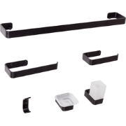 Beliani ZORRITOS - Badkamer hardware set-Zwart-Aluminium
