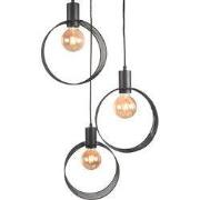 LABEL51 Hanglamp Ronda - Zwart - Metaal - 3-Lichts