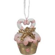 Clayre & Eef Kersthanger Cupcake Ø 5x6 cm Roze Kunststof Kerstboomvers...