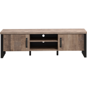 Tv-meubel met 2 deuren, 2 open vakken en 2 kabelopeningen L166 cm - EM...