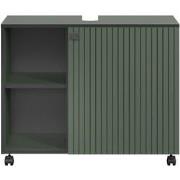 Onderkast met wielen, 1 deur en 2 open vakken L80 cm - PUREBLISS