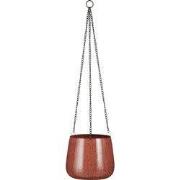 Mica Decorations Bloempot Benson - 19x19x16 cm - Ijzer - Donkerrood