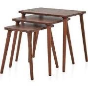 Set van 3 nestbare salontafels, walnoot decor L58 cm - TUVAL