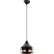 Hanglamp van zwart en koperkleurig metaal D17 cm - YILDO