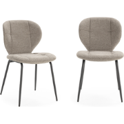 Set van 2 stoelen in stof met zwarte metalen poten L50 cm - LUCY