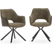 Set van 2 fauteuils in stof met zwarte metalen poten L62 cm - MARIEL