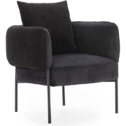 Fauteuil in stof met zwarte metalen poten L73 cm - ARUNI