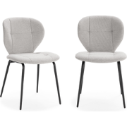 Set van 2 stoelen in stof met zwarte metalen poten L50 cm - LUCY