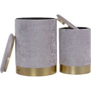 Set van 2 opberghockers in fluweel D35 cm  COMFORT