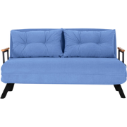 Slaapbank voor 2 personen in stof met metalen poten L133 cm  SANDO