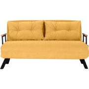 Slaapbank voor 2 personen in stof met metalen poten L133 cm  SANDO