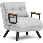 Converteerbare fauteuil in badstof met metalen poten L67 cm - SANDO