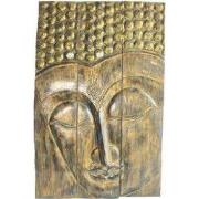 Fine Asianliving Thaise Boeddha Paneel Handgemaakt Boomstam L90xH140cm