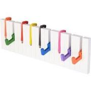 Decopatent® Wandkapstok hout - Piano Kinderkamer Kapstok - Met 9 ophan...