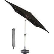 Kopu® Vierkante Parasol Altea 230 cm – Katrol - Zwart