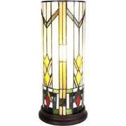 Lumilamp Tiffany Tafellamp Ø 18x40 cm Beige Geel Glas